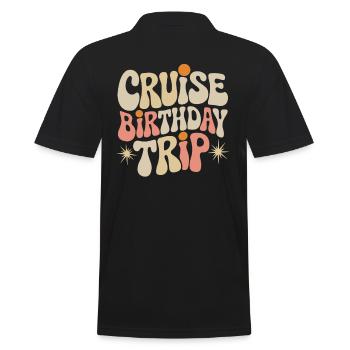 Cruise Birthday Trip - Men's Polo Shirt - black - Back - Kai (181cm)