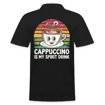 Cappuccino Is My Spirit Drink Retro - Men's Polo Shirt - black - Back - Kai (181cm)