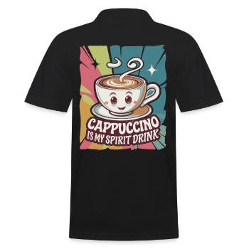 Le cappuccino est ma boisson spiritueuse - Polo Homme - noir - Dos - Kai (181cm)