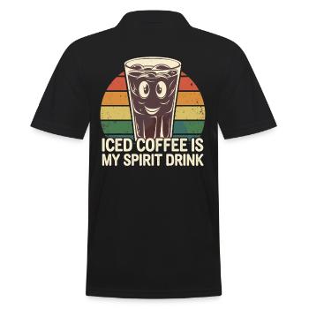 Iced coffee is my favorite drink - Men's Polo Shirt - black - Back - Kai (181cm)