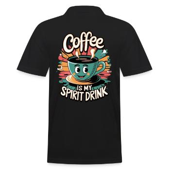 Coffee Is My Spirit Drink - Männer Poloshirt - Schwarz - Hinten - Kai (181cm)