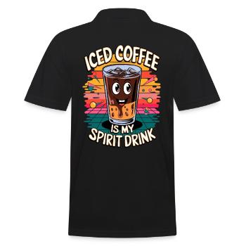 Le café glacé est ma boisson spiritueuse - Polo Homme - noir - Dos - Kai (181cm)