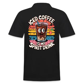 Le café glacé est ma boisson spiritueuse - Polo Homme - noir - Dos - Kai (181cm)
