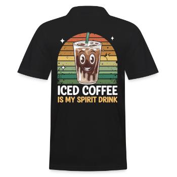 Iced Coffee Is My Spirit Drink - Männer Poloshirt - Schwarz - Hinten - Kai (181cm)