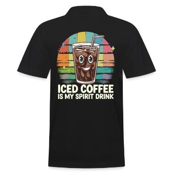 Iced Coffee Is My Spirit Drink - Männer Poloshirt - Schwarz - Hinten - Kai (181cm)