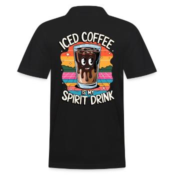 Iced Coffee Is My Spirit Drink Retro - Männer Poloshirt - Schwarz - Hinten - Kai (181cm)