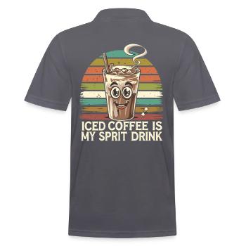 Iced Coffee Is My Sprit Drink Retro Vintage - Männer Poloshirt - Anthrazit - Hinten - Nico (186cm)