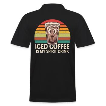Iced Coffee Is My Spirit Drink - Men's Polo Shirt - black - Back - Kai (181cm)