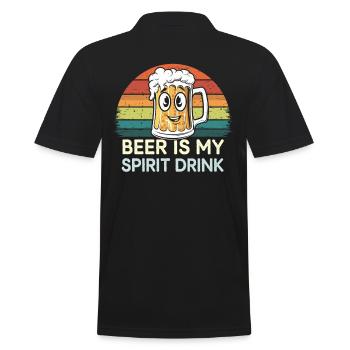 Bier Ist Mein Spirituosengetränk Retro - Männer Poloshirt - Schwarz - Hinten - Kai (181cm)