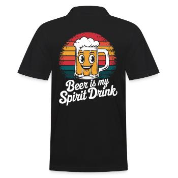 Bier Ist Mein Geistiges Getränk - Männer Poloshirt - Schwarz - Hinten - Kai (181cm)