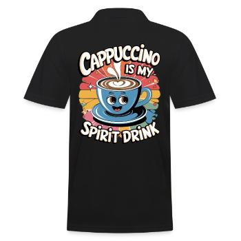 Cappuccino Is My Spirit Drink Retro - Männer Poloshirt - Schwarz - Hinten - Kai (181cm)