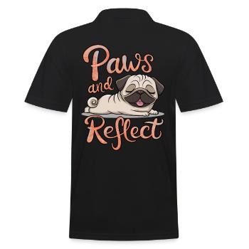 Pug Paws And Reflect Yoga Mediation - Men's Polo Shirt - black - Back - Kai (181cm)