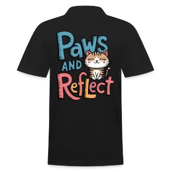 Pattes Et Reflet Pattes De Chat Et Méditation De Yoga - Polo Homme - noir - Dos - Kai (181cm)