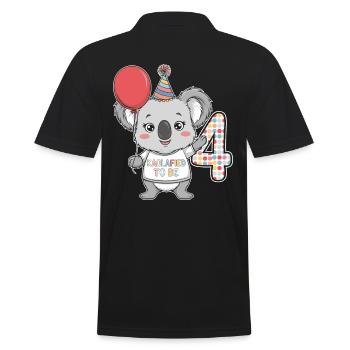 4th Birthday Koala Kaolafied To Be - Men's Polo Shirt - black - Back - Kai (181cm)