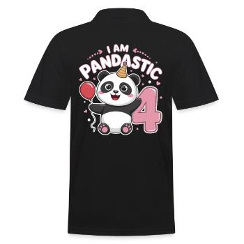 Je suis Pandastic 4e anniversaire Panda - Polo Homme - noir - Dos - Kai (181cm)