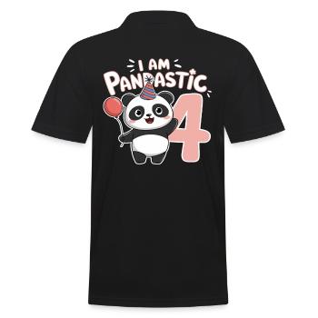Je suis Pandastic 4e anniversaire Panda - Polo Homme - noir - Dos - Kai (181cm)