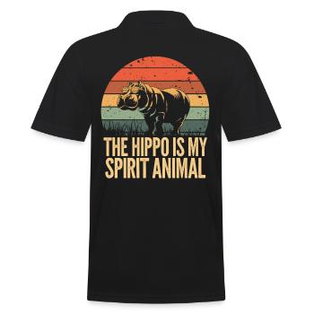 L’hippopotame est mon animal spirituel - Polo Homme - noir - Dos - Kai (181cm)