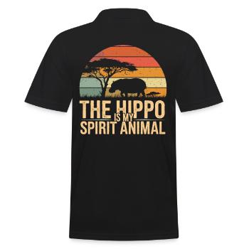 The hippopotamus is my power animal - Men's Polo Shirt - black - Back - Kai (181cm)
