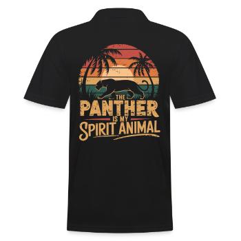 The Panther Is My Power Animal - Retro Style - Men's Polo Shirt - black - Back - Kai (181cm)