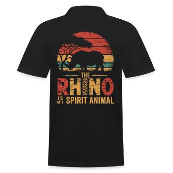 Das Nashorn Ist Mein Geisttier - Männer Poloshirt - Schwarz - Hinten - Kai (181cm)