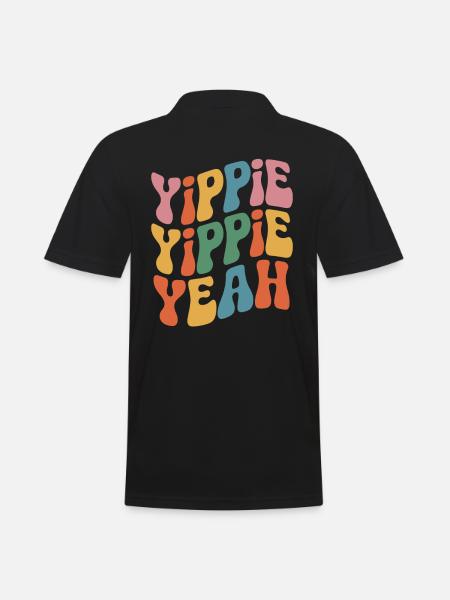 Yippie Yippie yes - Men's Polo Shirt - black