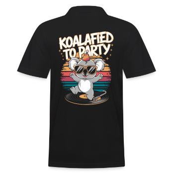 Koalafied for partying funny retro style - Men's Polo Shirt - black - Back - Kai (181cm)