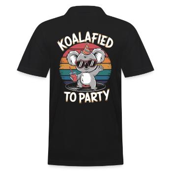 Koalafied to celebrate funny koala - Men's Polo Shirt - black - Back - Kai (181cm)