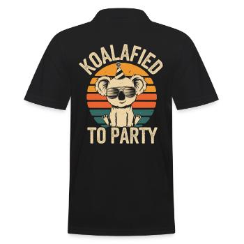 Koalafied Zum Feiern Lustiger Koala Mit - Männer Poloshirt - Schwarz - Hinten - Kai (181cm)