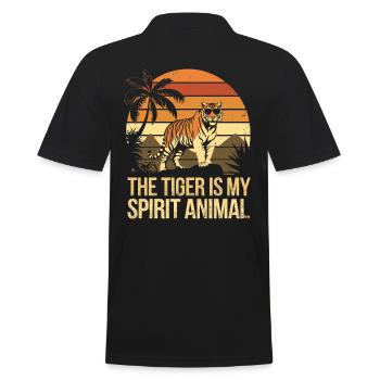 Der Tiger Ist Mein Spirit Animal - Männer Poloshirt - Schwarz - Hinten - Kai (181cm)