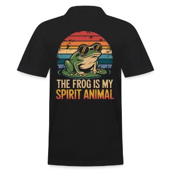 Frosch The Frog Is My Spirit Animal - Männer Poloshirt - Schwarz - Hinten - Kai (181cm)