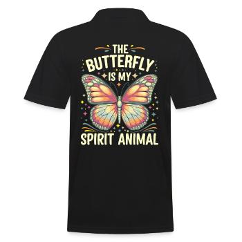Schmetterling Le papillon est mon animal spirituel - Polo Homme - noir - Dos - Kai (181cm)