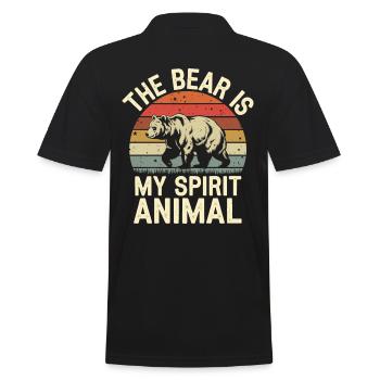 Bär The Bear Is My Spirit Animal - Men's Polo Shirt - black - Back - Kai (181cm)