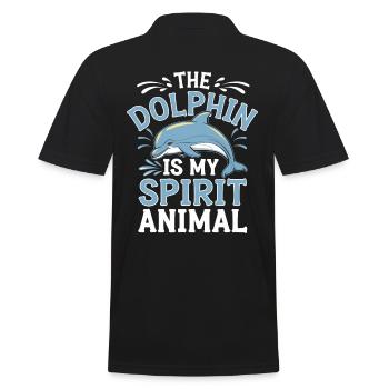 Delfin The Dolphin Is My Spirit Animal Delfin - Men's Polo Shirt - black - Back - Kai (181cm)