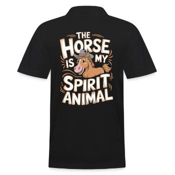 Pferd The Horse Is My Spirit Animal Pferd - Men's Polo Shirt - black - Back - Kai (181cm)