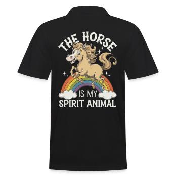Pferd The Horse Is My Spirit Animal Pferd Regenbog - Men's Polo Shirt - black - Back - Kai (181cm)