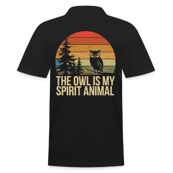 Eule la chouette est mon animal spirituel - Polo Homme - noir - Dos - Kai (181cm)