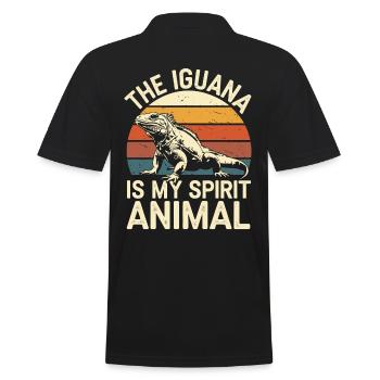 Bear The Iguana Is My Spirit Animal - Men's Polo Shirt - black - Back - Kai (181cm)