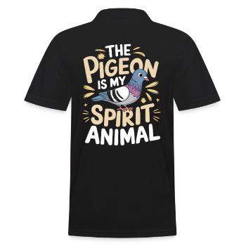 Taube The Pigeon Is My Spirit Animal Taube - Men's Polo Shirt - black - Back - Kai (181cm)