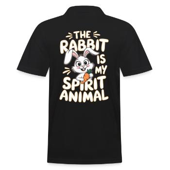 Hase Le Lapin Est Mon Spirituel Animal Hase - Polo Homme - noir - Dos - Kai (181cm)