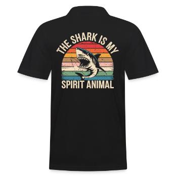 Hai The Shark Is My Spirit Animal - Men's Polo Shirt - black - Back - Kai (181cm)