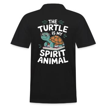 Schildkröte The Turtle Is My Spirit Animal - Men's Polo Shirt - black - Back - Kai (181cm)
