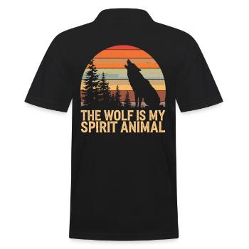 Wolf The Wolf Is My Spirit Animal - Men's Polo Shirt - black - Back - Kai (181cm)