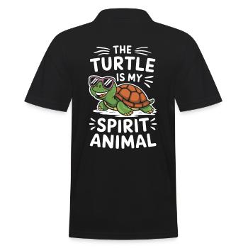Schildkröte The Turtle Is My Spirit Animal - Männer Poloshirt - Schwarz - Hinten - Kai (181cm)