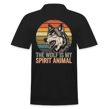 Wolf The Wolf Is My Spirit Animal - Men's Polo Shirt - black - Back - Kai (181cm)