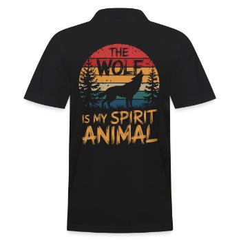 Wolf The Wolf Is My Spirit Animal - Men's Polo Shirt - black - Back - Kai (181cm)