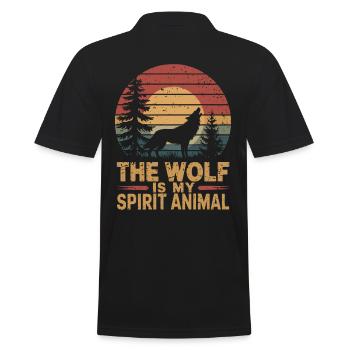 Wolf The Wolf Is My Spirit Animal - Men's Polo Shirt - black - Back - Kai (181cm)