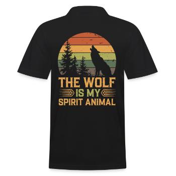 Wolf The Wolf Is My Spirit Animal - Men's Polo Shirt - black - Back - Kai (181cm)