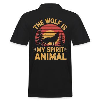 Wolf The Wolf Is My Spirit Animal - Men's Polo Shirt - black - Back - Kai (181cm)