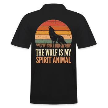 Loup Le loup est mon animal spirituel - Polo Homme - noir - Dos - Kai (181cm)