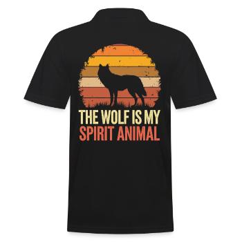 Wolf The Wolf Is My Spirit Animal - Men's Polo Shirt - black - Back - Kai (181cm)